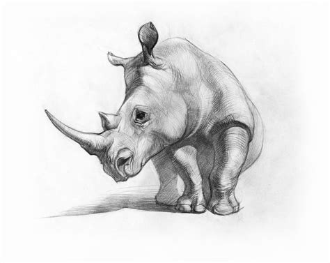Rhino Pencil Drawing At Explore Collection Of