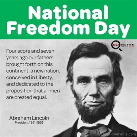 Freedom Quotes Linclon on National Freedom day