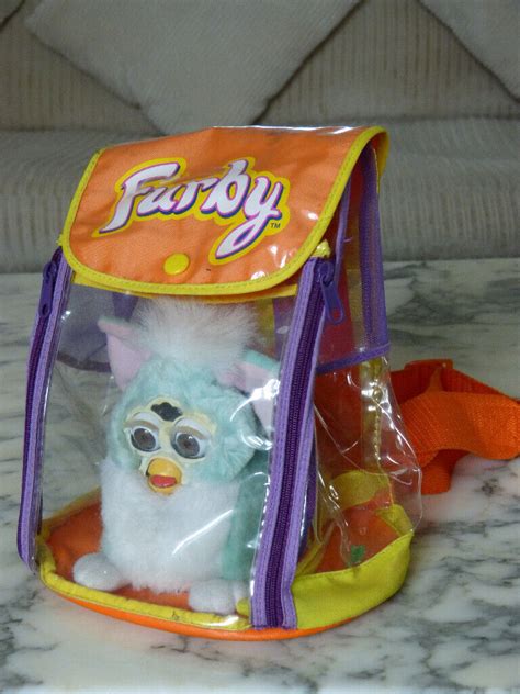 Furby Baby Original 1999 Mint Green Carry Along Backpack And Furby La