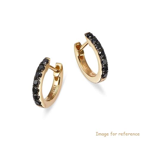 Brazilian Gold Plated Jewelry Wholesaler Custom Made Black Cz Huggie Hoop Earrings In K Gold