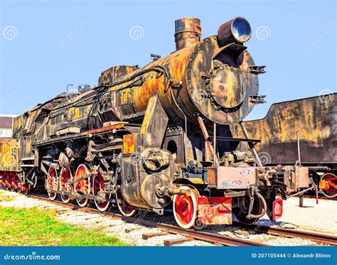 Old Rusty Steam Locomotive Stock Photo Image Of Russian 207105444