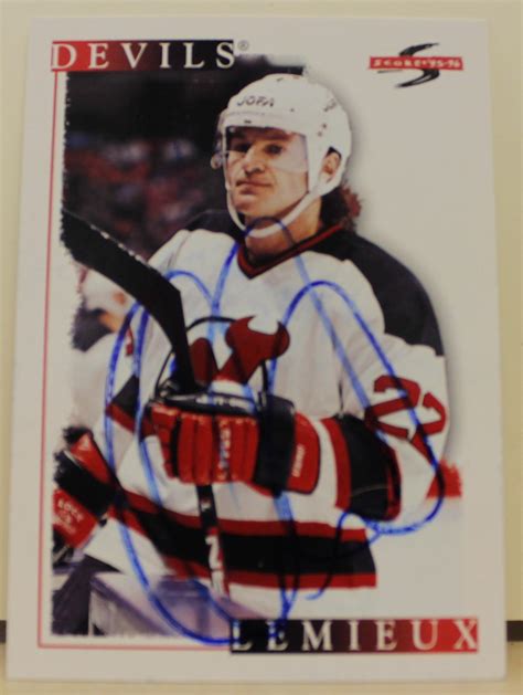 Claude Lemieux New Jersey Devils Autographed 1995-96 Score Card Autographed