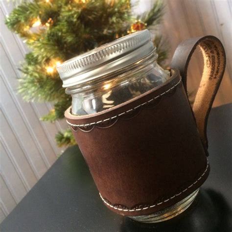 Personalized Leather Mason Jar Drinking Glass Wrap Give Them Something Unique Fill The Jar With