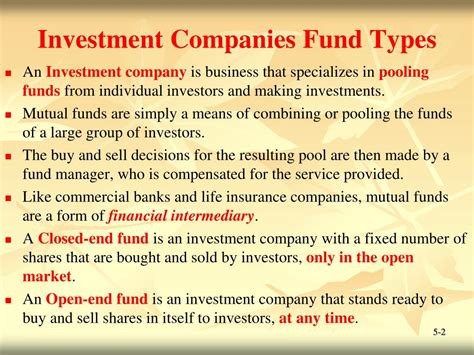 Ppt Chapter 5 Mutual Funds Powerpoint Presentation Free Download