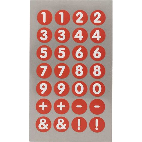 Rico Office Stick Numbers Red 13mm 4 Sheets 7x155 Cm Fred Aldous