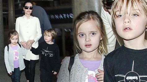 Angelina Jolie Walks Through Lax With Adorable Twins Knox And Vivienne—see The Pics