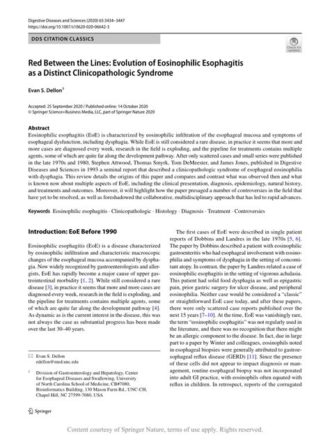 Red Between The Lines Evolution Of Eosinophilic Esophagitis As A