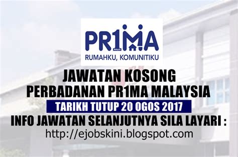 Sales operations department, perbadanan pr1ma malaysia. Jawatan Kosong Perbadanan Pr1ma Malaysia - 20 Ogos 2017