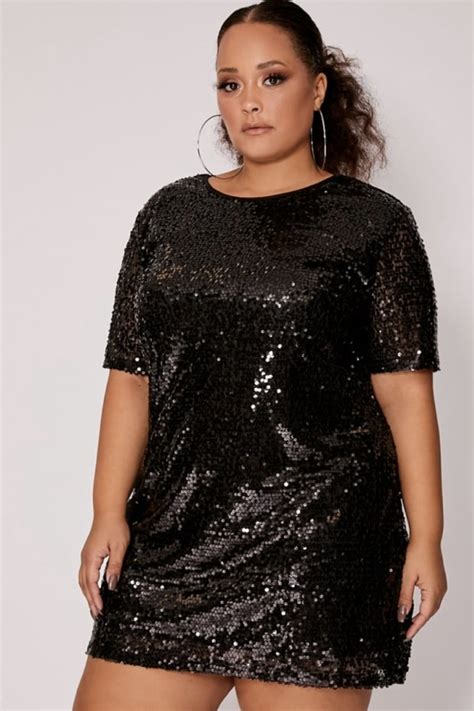 In The Style Curve Madeline Black Sequin Dress Jennifer Aniston