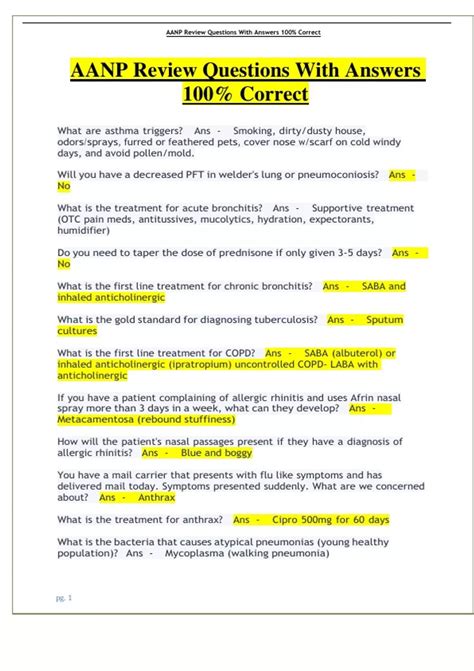 AANP Review Questions With Answers 100% Correct Latest - ANP - Stuvia US