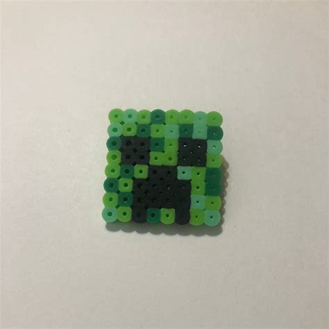 Minecraft Creeper Perler Bead Pin Etsy