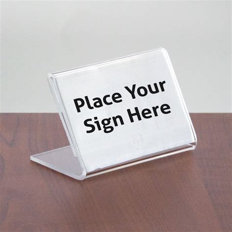 acrylic slanted sign holder 3 1 2 in w x 2 in h specialty store services