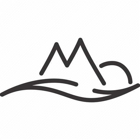 Hill Landscape Line Mountain Icon Download On Iconfinder