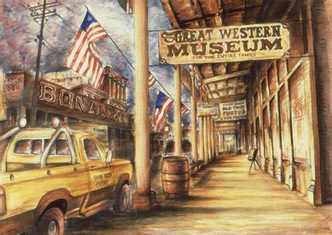 Virginia City Nevada Western Art Painting Painting By Peter Potter