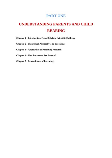 Pdf The Development Of Child Rearing Research From Mere Beliefs To A