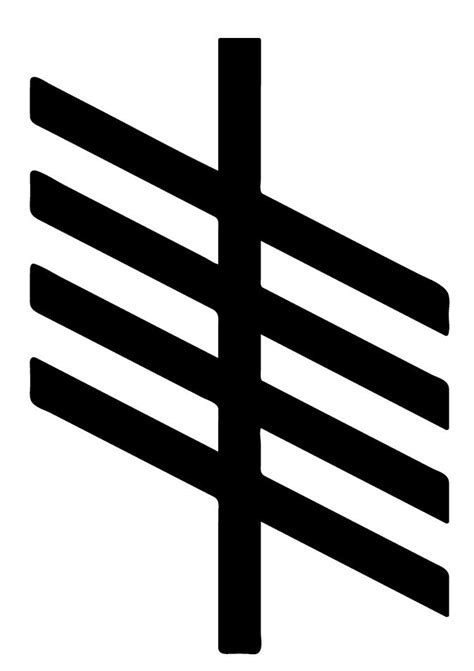 Vertical Ogham Straif Symbol The Probable Meaning Of The Name Is