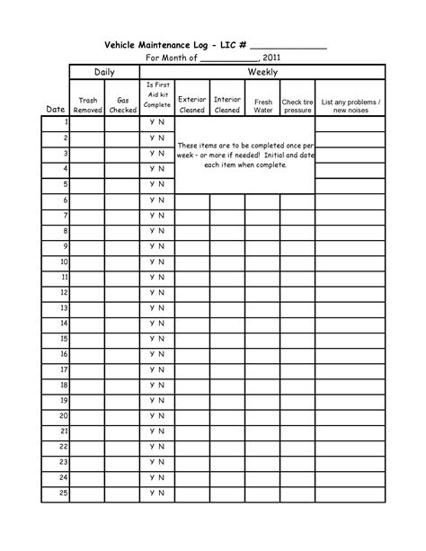 30 Free Vehicle Maintenance Logs Excel Pdf Word Templatearchive