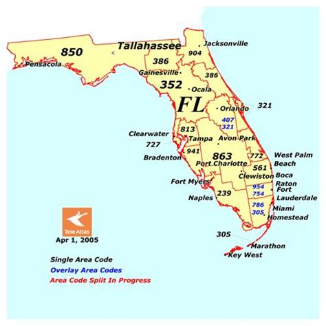 Area Code Map Of Florida Map