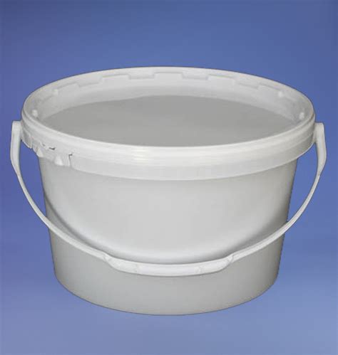 Clear 5 Litre Round Bucket Cw Plastic Handle And Tamper Evident Neck