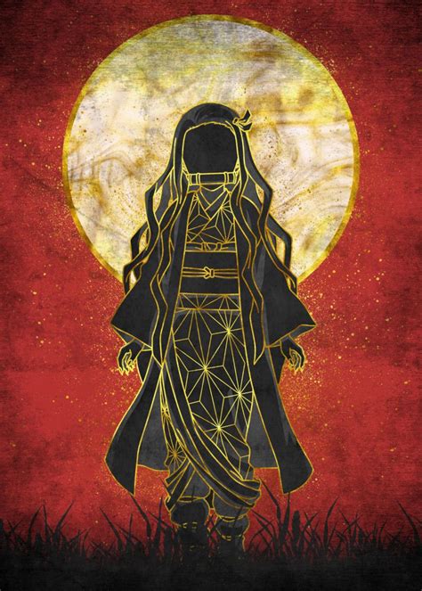 Nezuko Silhouette Poster By Eternal Art Displate Anime Artwork