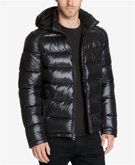 Youll find mens puffer coats and jackets for all the seasons. Guess Synthetic Men's Hooded Puffer Coat in Black for Men ...