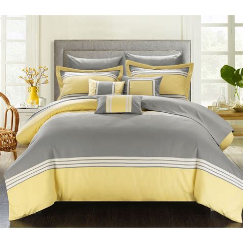 Chic Home Falconia Yellow 8 Piece Bed In A Bag Comforter With Sheet Set