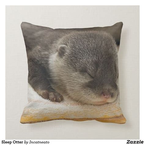 Sleep Otter Throw Pillow Bengal Cat Cute Animals Otters