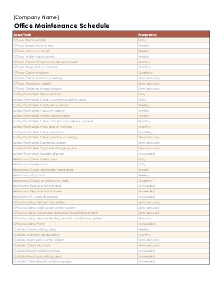 Preventative maintenance plan template luxury preventive … (janie chapman) a maintenance checklist is a tool which is commonly … Equipment Maintenance List Templates | 7+ Free Xlsx & Docs ...