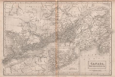 East Canada New Brunswick Nova Scotia Britannica 1860 Old Antique Map
