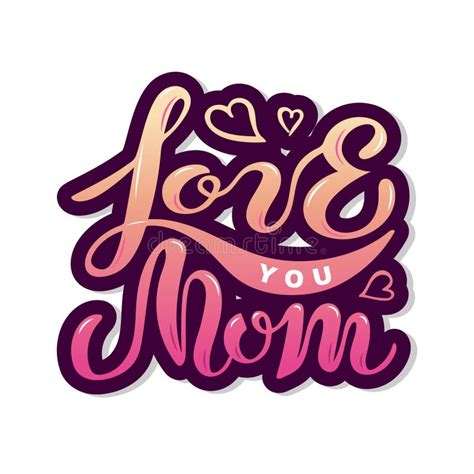 I Love You Mom Quote Zentangle Stylized Vector Illustration Or Stock