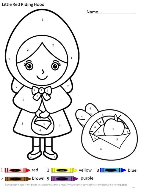 Fairy Tales Coloring Pages Color By Number Digital Download
