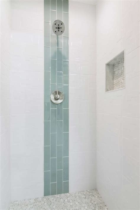 Bathroom Shower Focal Point Tile Lake Shore Glass Subway Tile 3 X 12 In Glass Tile Bathroom