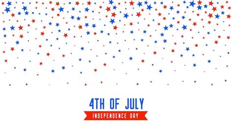 Free Vector 4th Of July Background With Falling Stars Confetti