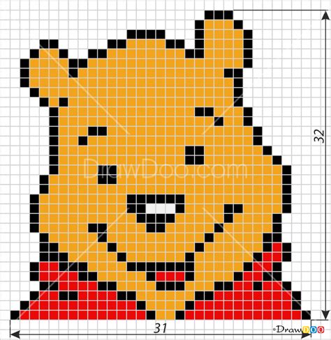 How To Draw Winnie The Pooh Pixel Cartoons