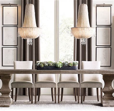 Beautiful restoration hardware black rustic wood kitchen/ dining room. 1930S French Crystal Beaded Chandelier 21" | Dining room ...