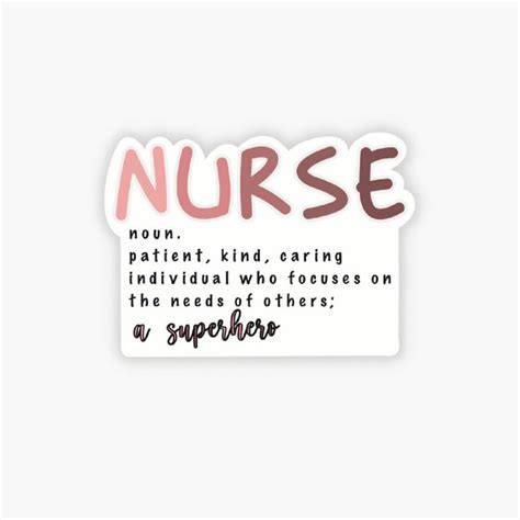 A Sticker With The Words Nurse In Pink And Black Lettering On It