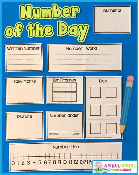 Number Of The Day 1st Grade Templates Worksheets And Chart First