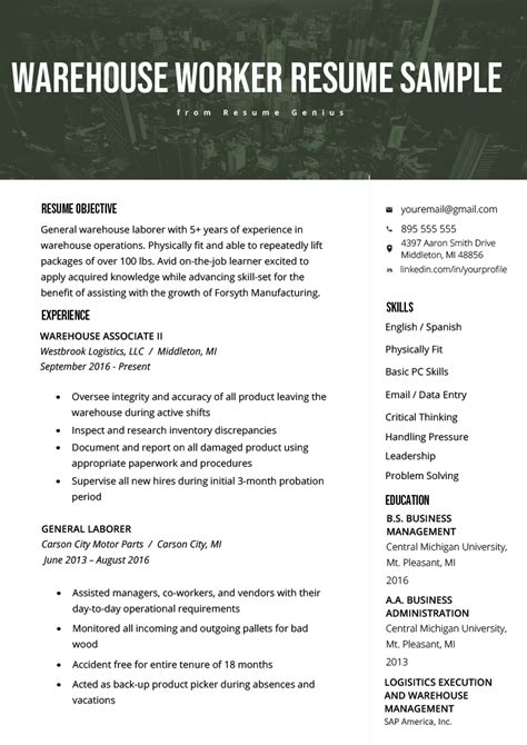 Your resume is the place to make are you hunting for a new job in financial services? Factory Worker Job Description For Resume | | Mt Home Arts