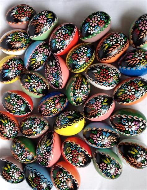 Set Of 10 Hand Decorated Colours Painted Chicken Easter Egg Etsy