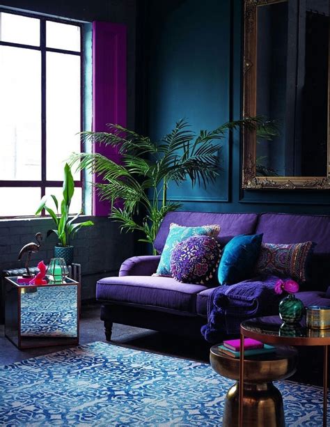 Fabulous Jewel Toned Colour Scheme In This Living Room Home Interior