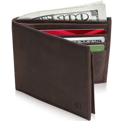 Slim Bifold Wallets For Men Rfid Front Pocket Leather Small Mens Wallet With Id Window Ts