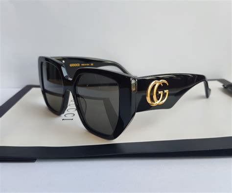 Gucci Gg0956s 003 Black Gray Square Sunglasses Eyewear 54mm Women 100