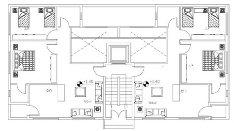 2 Bedroom Apartment Floor Plan Dwg File Cadbull