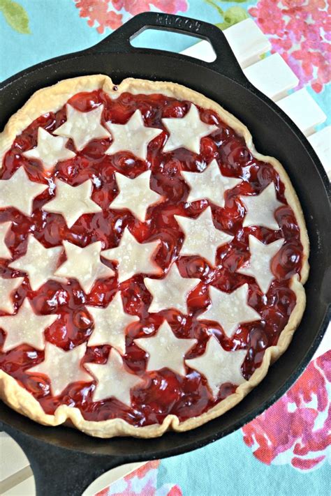 It makes a lovely rustic presentation brought to the table right in the pan. Stars and Stripes Grilled Cherry Skillet Pie | Grilling ...