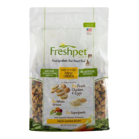 Disillusionment with large pet food brands, concern over the quality of ingredients, and an increased focus on how food affects a pet's health have led many pet parents to consider a range of options. Freshpet Brand Dog Food Fresh Chicken Recipe, 3.5 LB ...