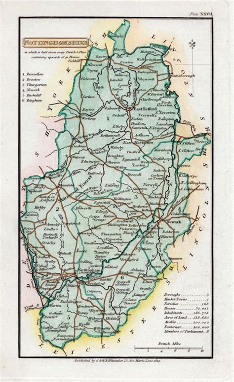 Nottinghamshire Antique Maps Old Maps Of Nottinghamshire Vintage Maps