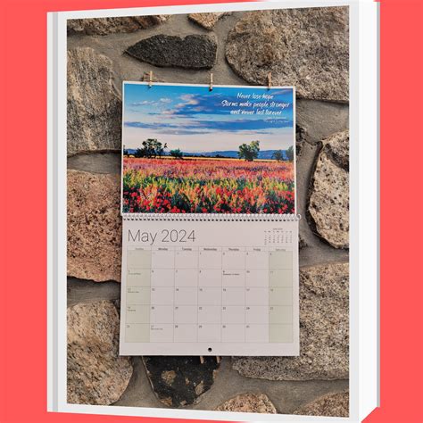 2024 Inspirational Quote Wall Calendar With Beautiful Background