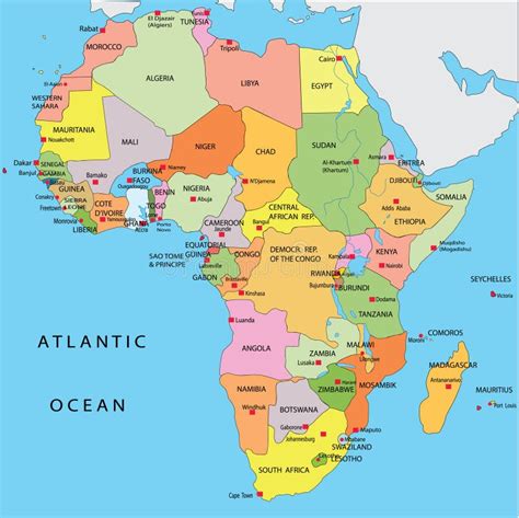 Regions Of Africa Political Map Stock Illustration C39