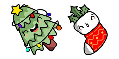 Cute Christmas Cursor With Tree And Sock Kawaii Cursor Sweezy Cursors