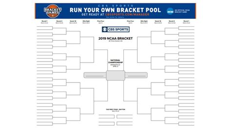 Fillable Ncaa Tournament Bracket For March Madness 2019 Interbasket